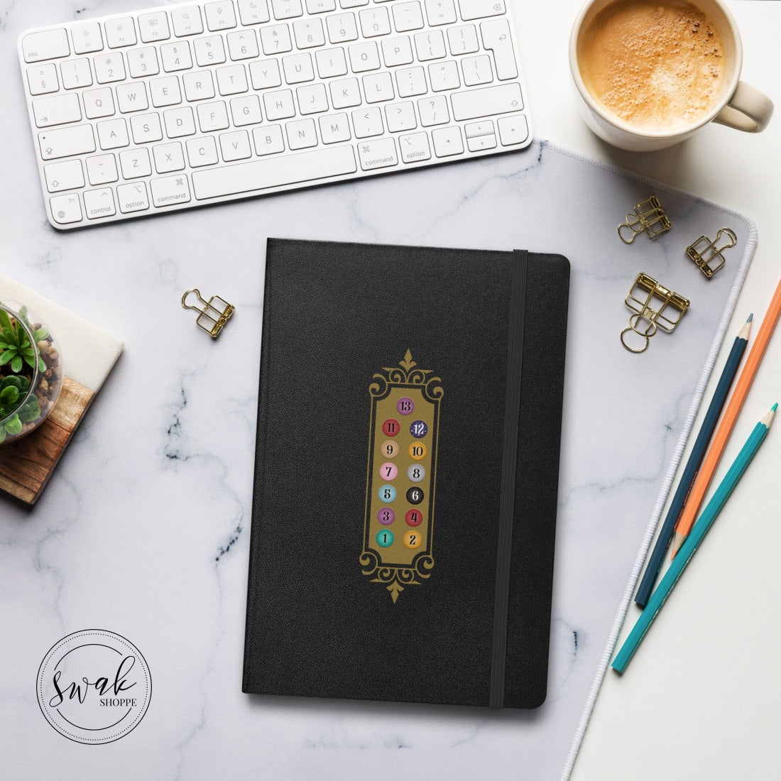 Bejeweled Elevator Button Hardcover Bound Notebook