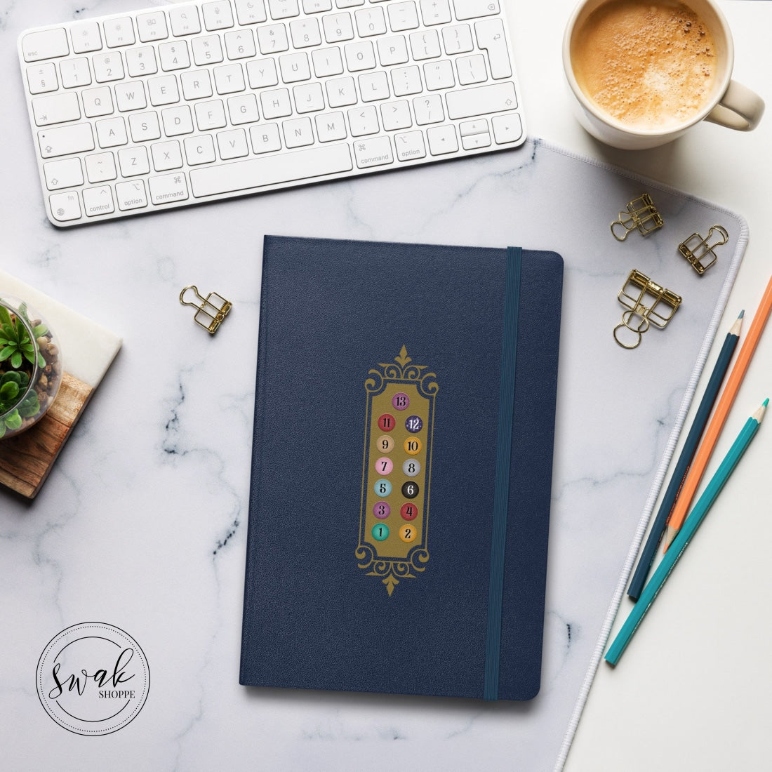 Bejeweled Elevator Button Hardcover Bound Notebook