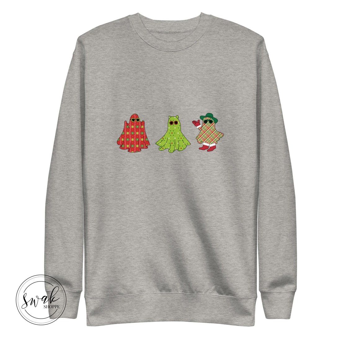 Holiday Festive Ghosts Unisex Premium Sweatshirt Carbon Grey / S