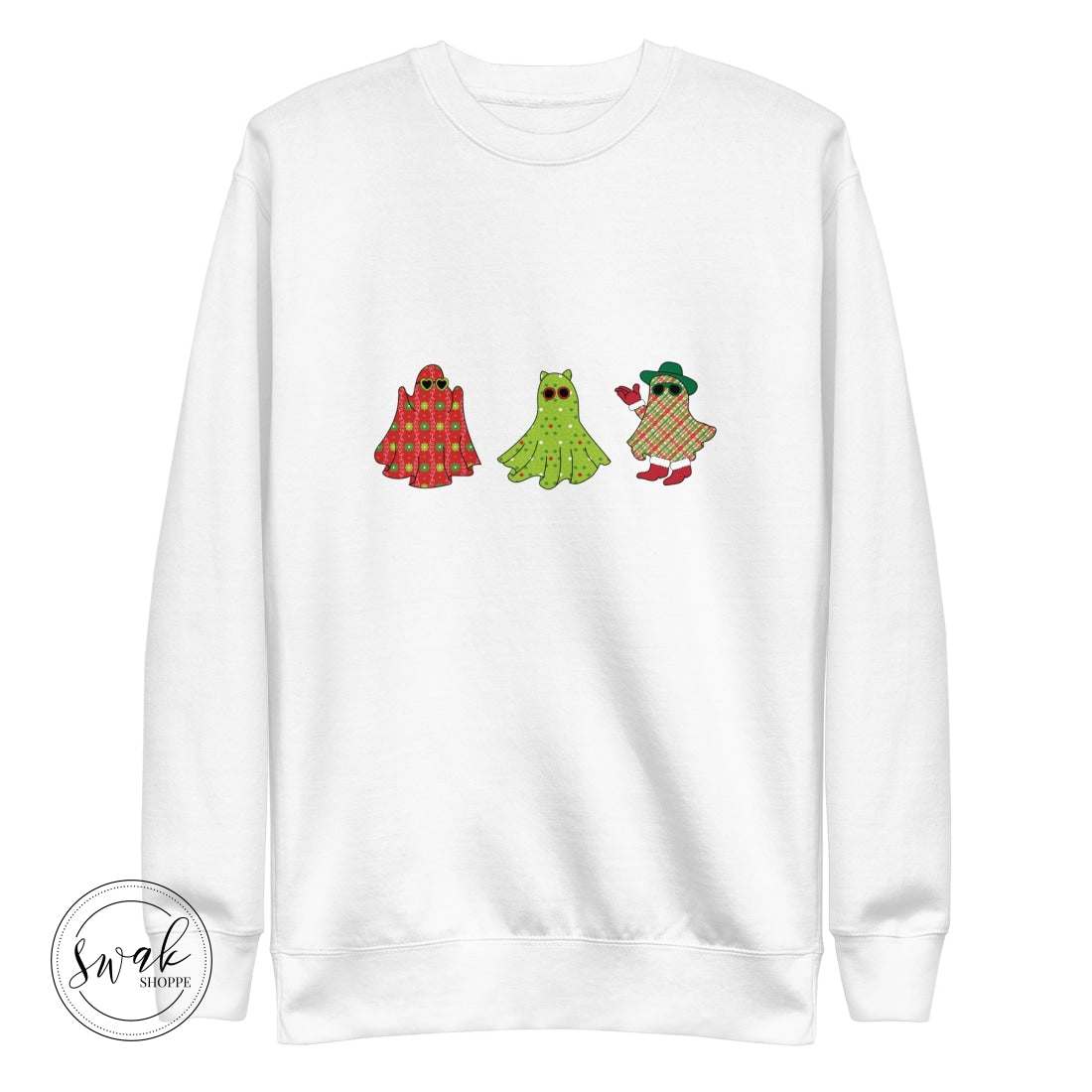 Holiday Festive Ghosts Unisex Premium Sweatshirt White / S