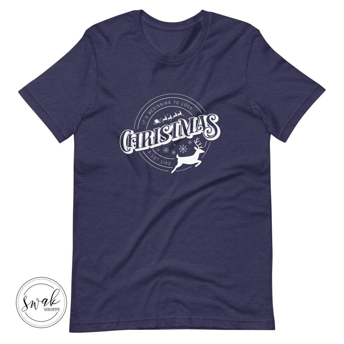 Its Beginning To Look A Lot Like Christmas Unisex T-Shirt Heather Midnight Navy / Xs