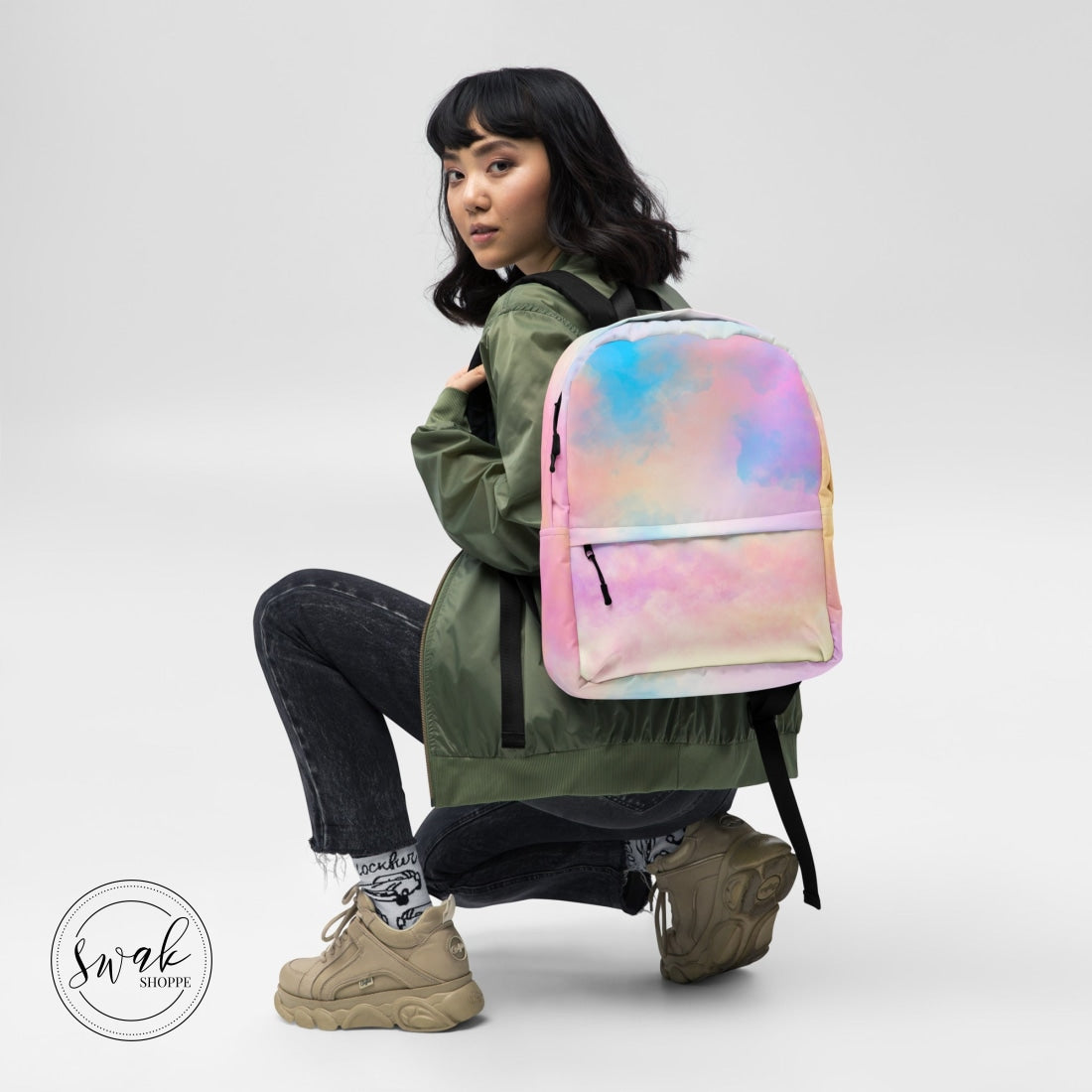 Love Rainbow Cloud Backpack With Pocket