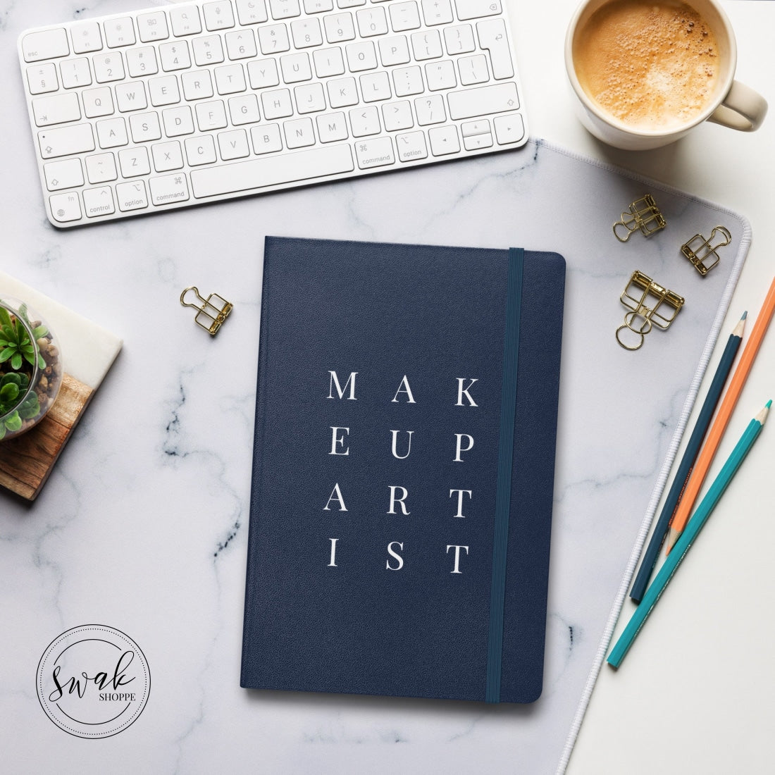Makeup Artist Mua Text Hardcover Bound Notebook