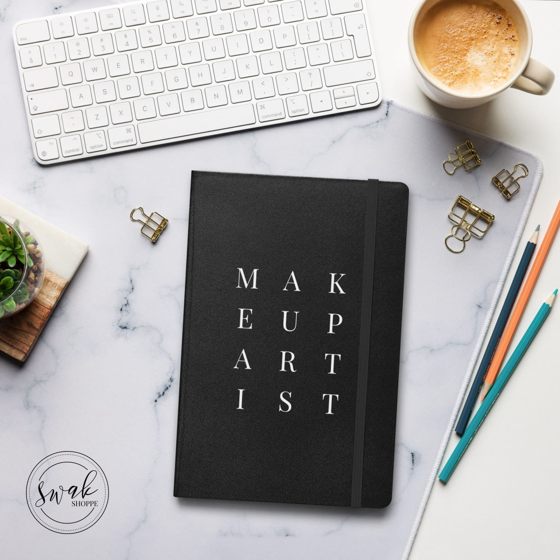 Makeup Artist Mua Text Hardcover Bound Notebook