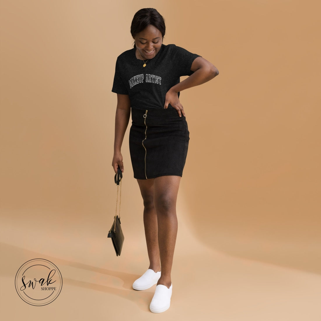 Mua Makeup Artist Varsity Unisex T-Shirt Black Heather / Xs
