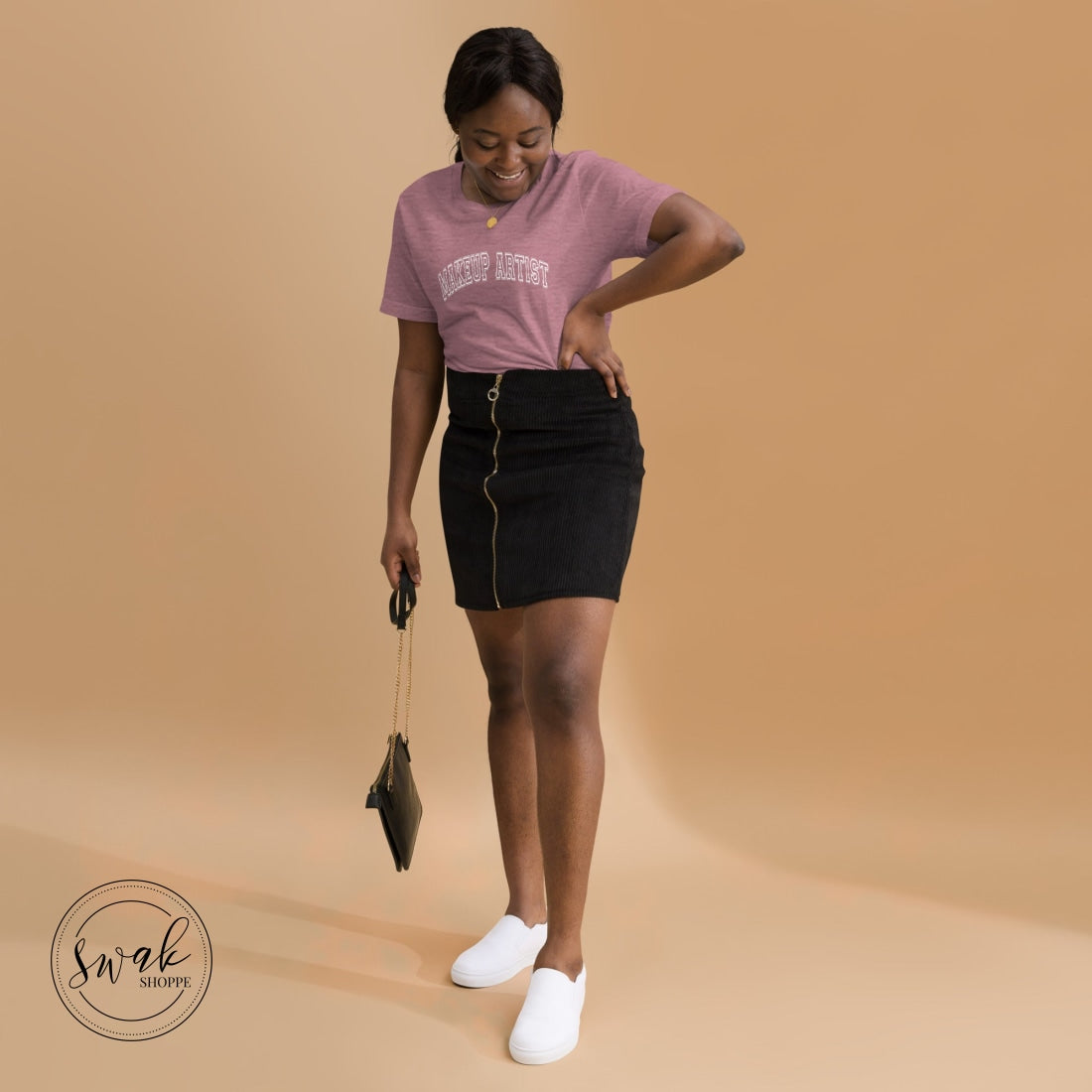 Mua Makeup Artist Varsity Unisex T-Shirt Heather Orchid / S