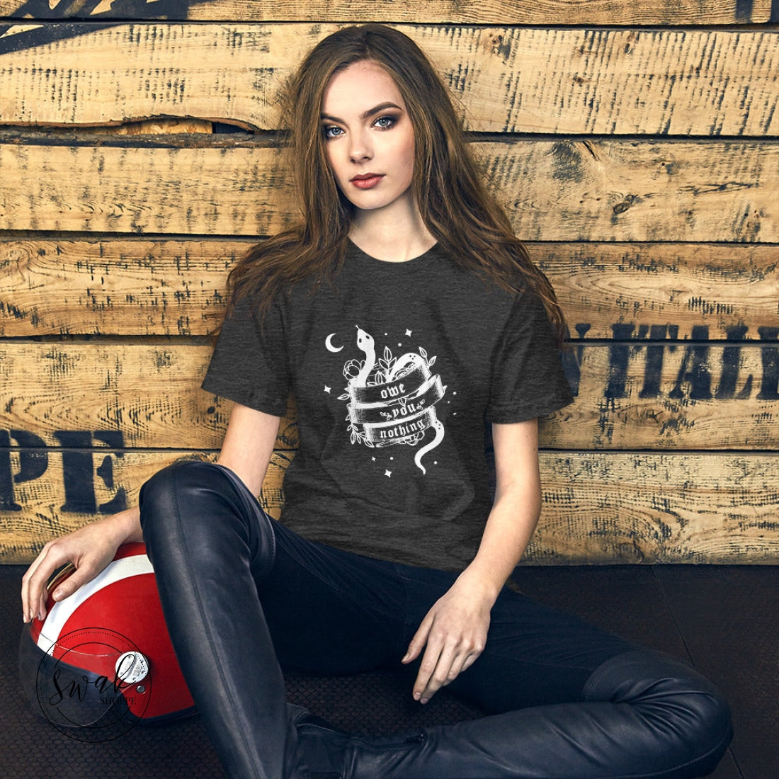 Owe You Nothing Did Something Bad Snake Tattoo White Logo Unisex T-Shirt