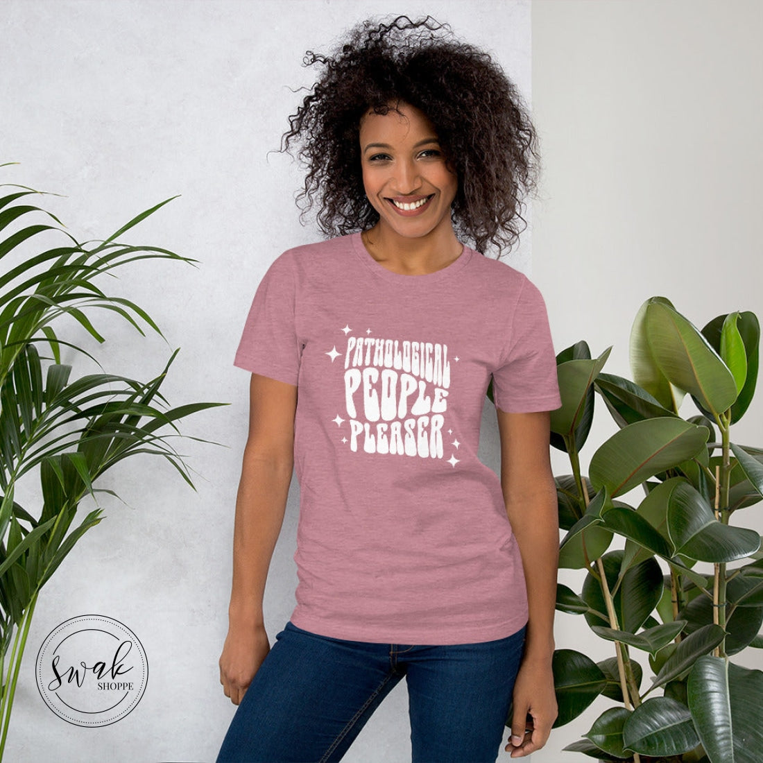 Pathological People Pleaser Retro White Wavy Logo Unisex T-Shirt