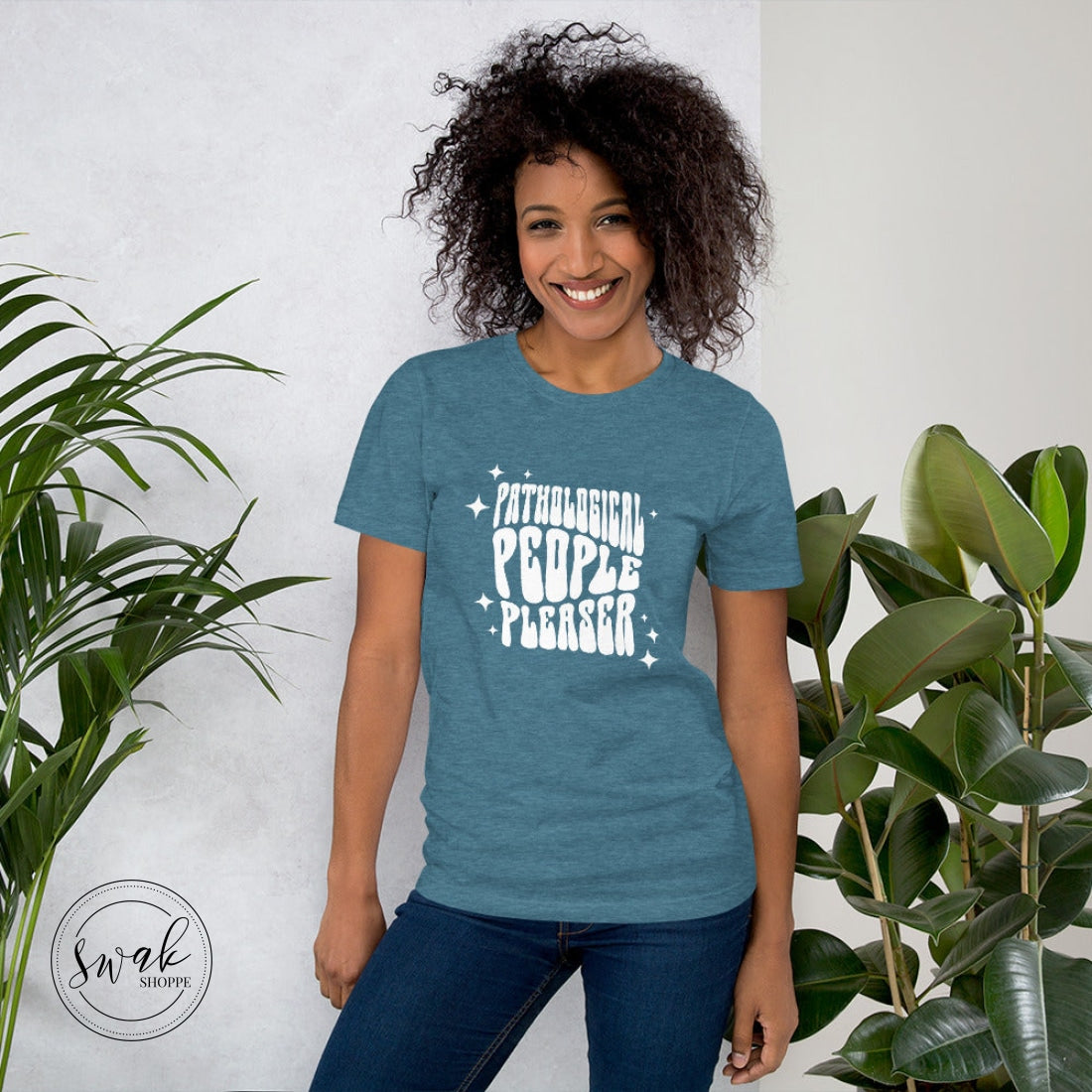 Pathological People Pleaser Retro White Wavy Logo Unisex T-Shirt