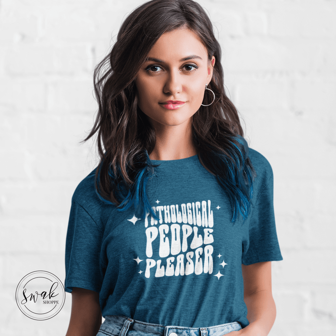 Pathological People Pleaser Retro White Wavy Logo Unisex T-Shirt