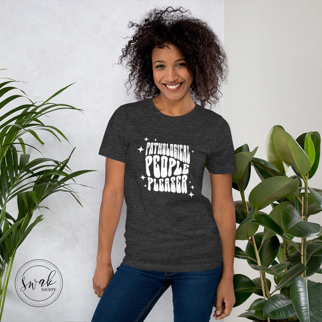Pathological People Pleaser Retro White Wavy Logo Unisex T-Shirt