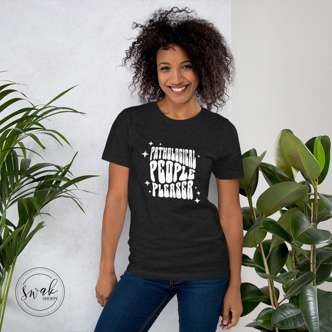 Pathological People Pleaser Retro White Wavy Logo Unisex T-Shirt