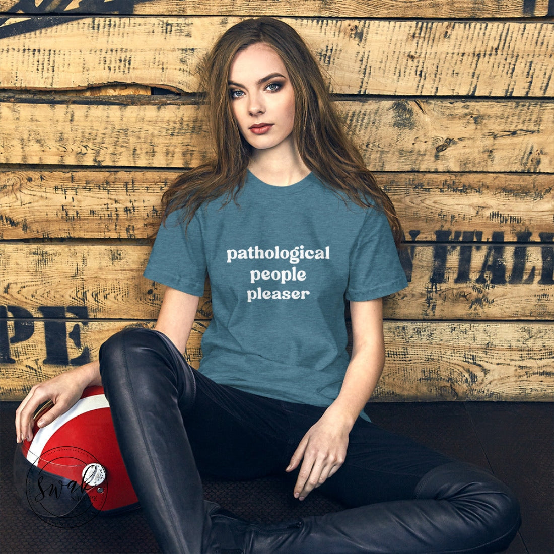 Pathological People Pleaser Unisex T-Shirt Heather Deep Teal / S