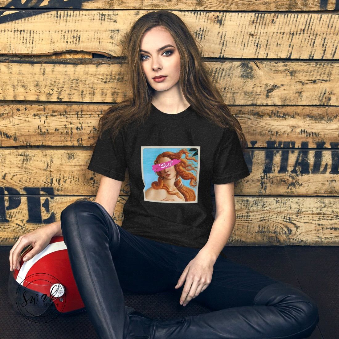 Slut! Birth Of Venus Unisex T-Shirt Black Heather / Xs