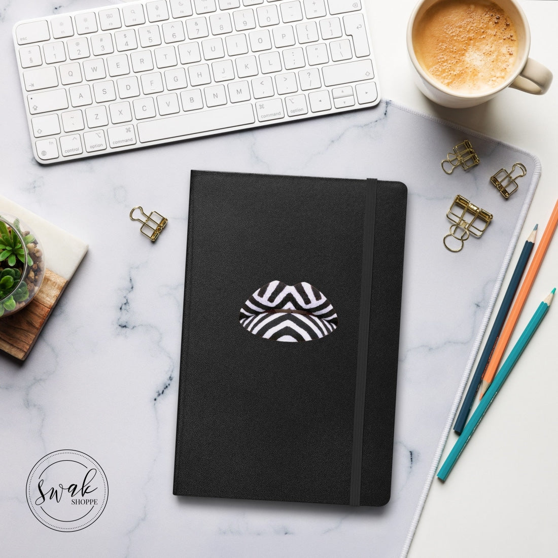 Swak Beauty Chevron Swimsuit Lip Art Hardcover Bound Notebook