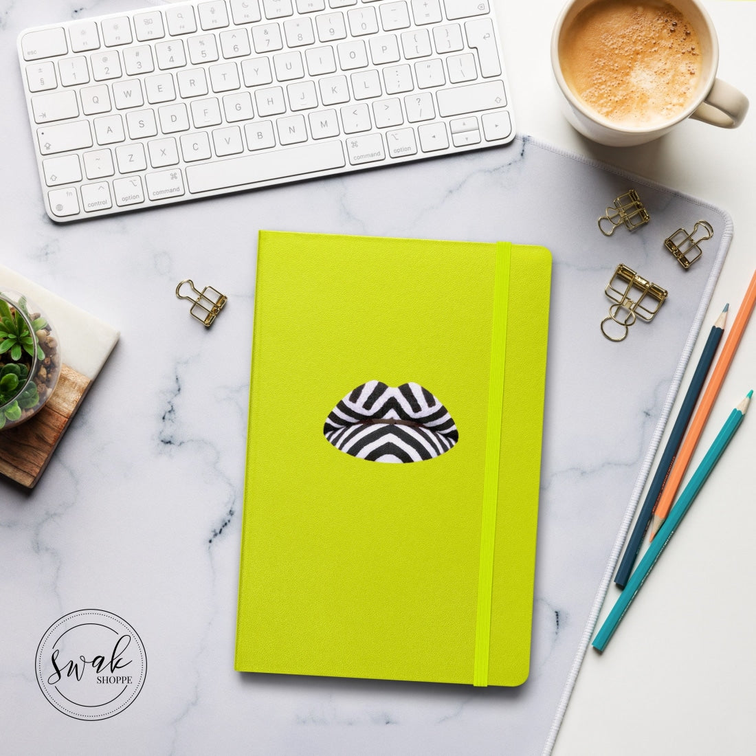 Swak Beauty Chevron Swimsuit Lip Art Hardcover Bound Notebook