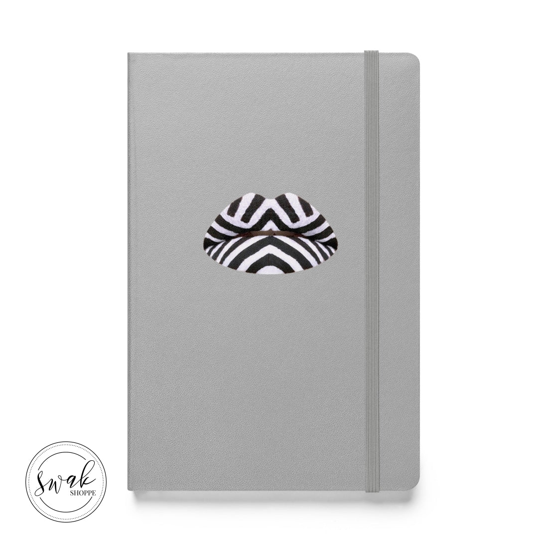 Swak Beauty Chevron Swimsuit Lip Art Hardcover Bound Notebook Silver