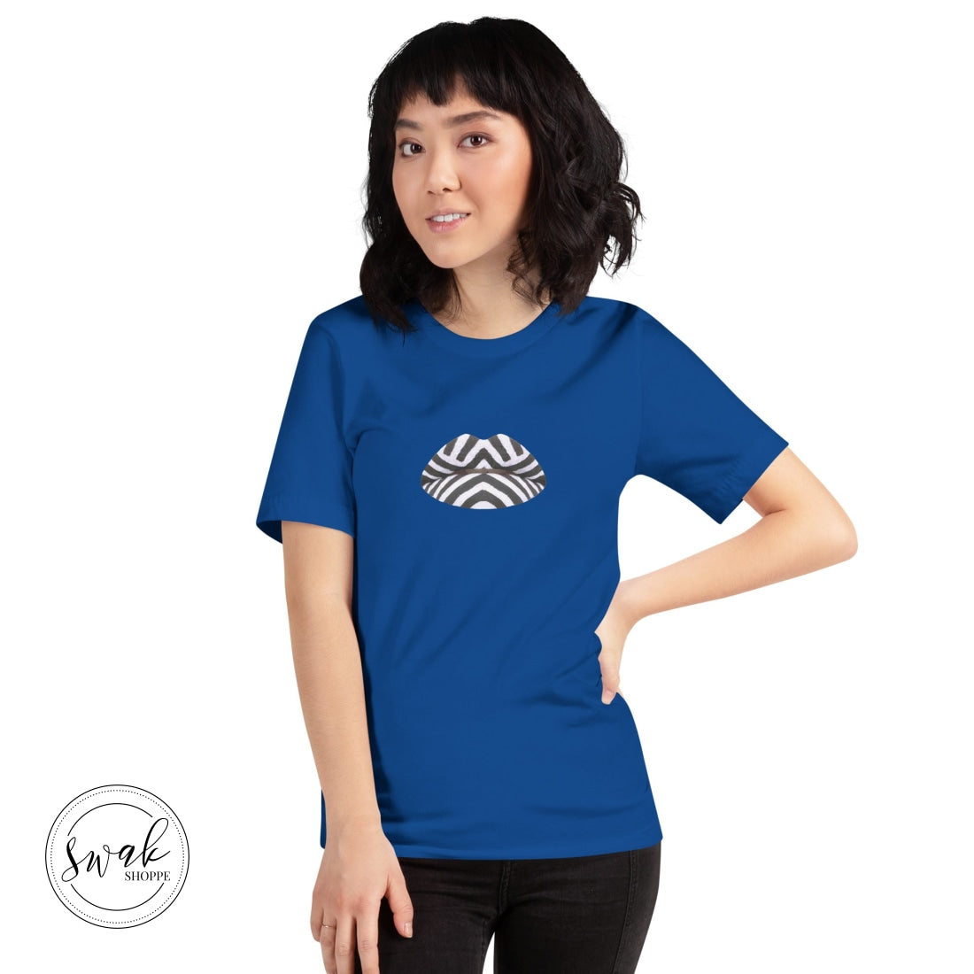 Swak Beauty Chevron Swimsuit Lip Art Unisex T-Shirt True Royal / S