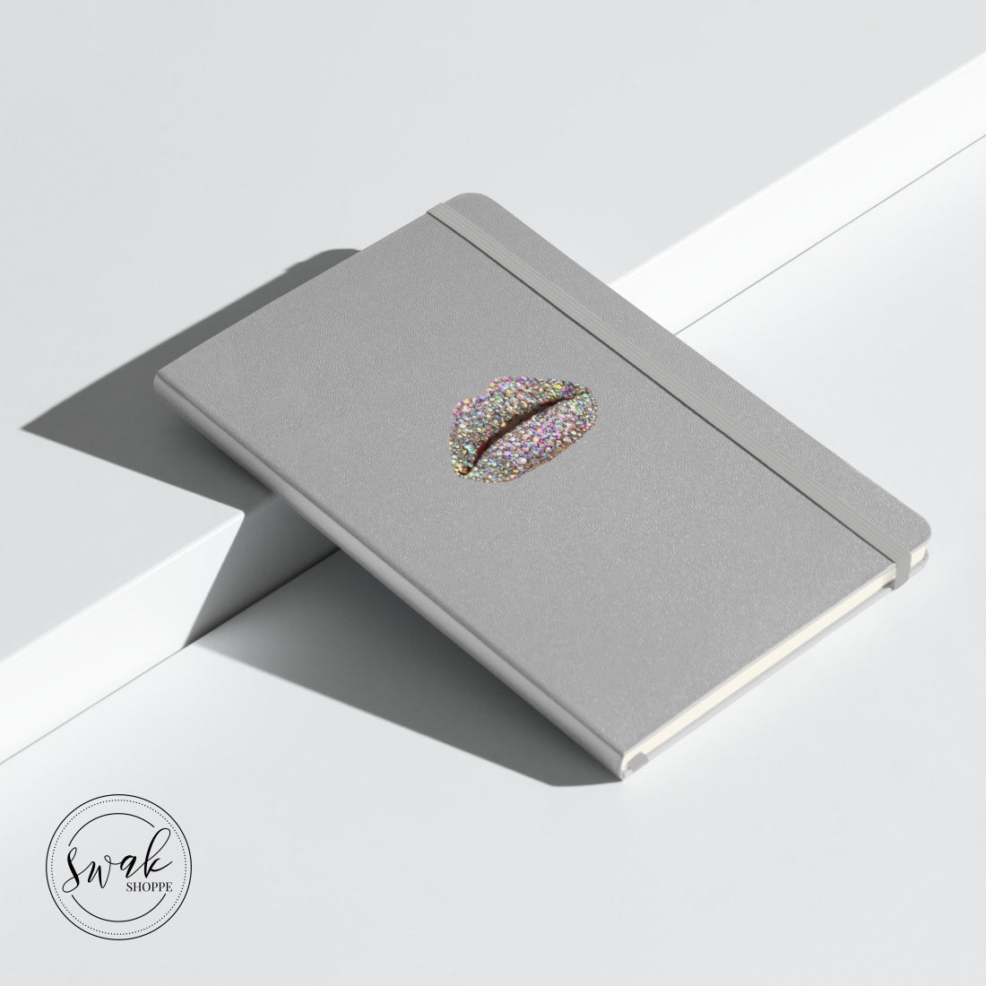 Swak Beauty Rhinestone Crystal Lip Art Hardcover Bound Notebook