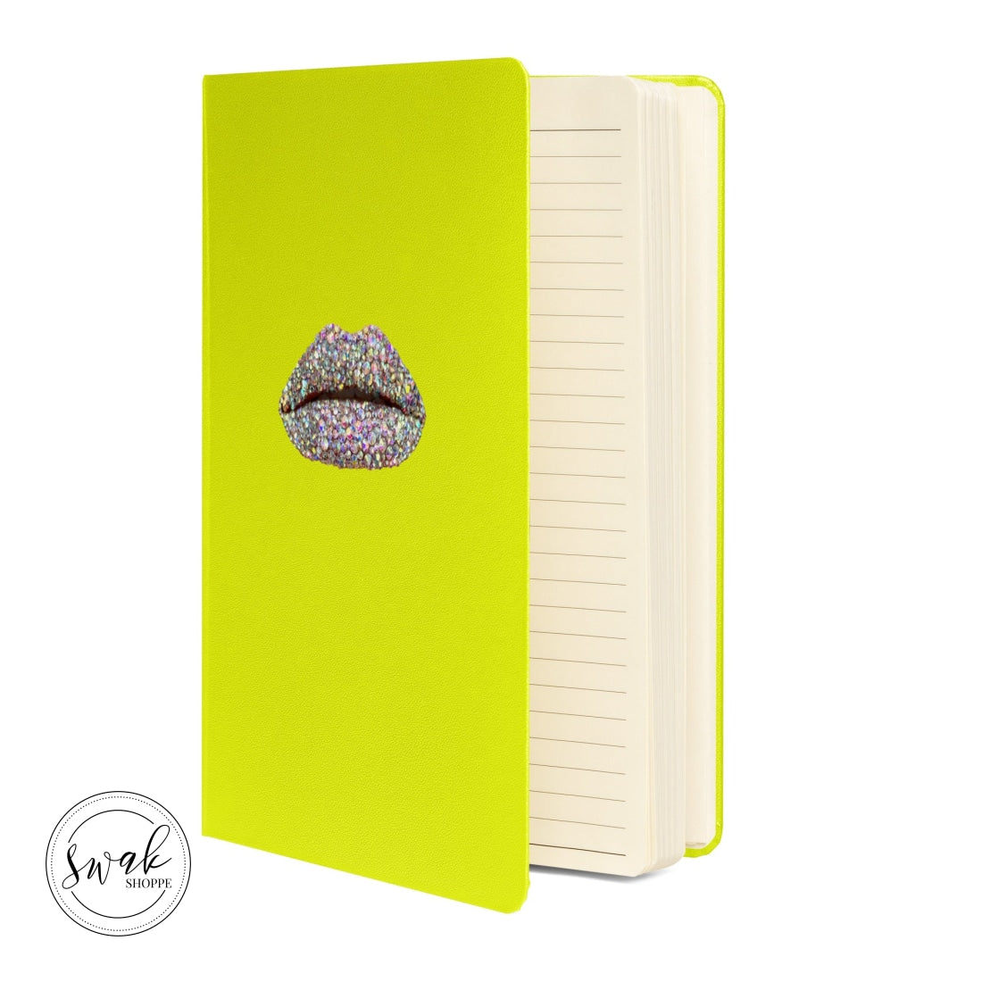 Swak Beauty Rhinestone Crystal Lip Art Hardcover Bound Notebook