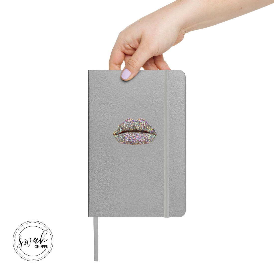 Swak Beauty Rhinestone Crystal Lip Art Hardcover Bound Notebook