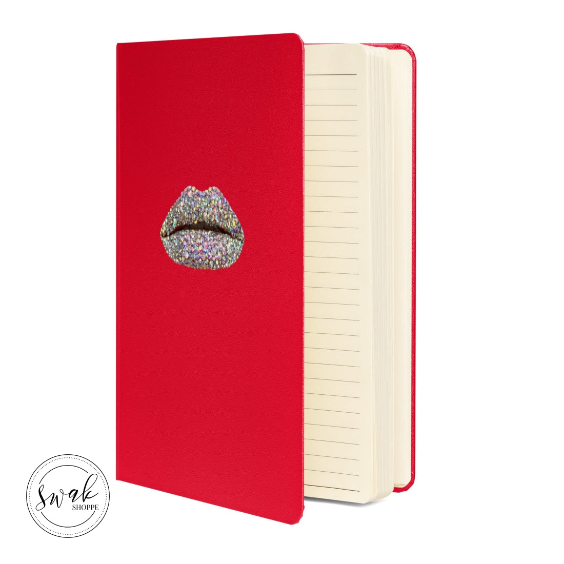 Swak Beauty Rhinestone Crystal Lip Art Hardcover Bound Notebook