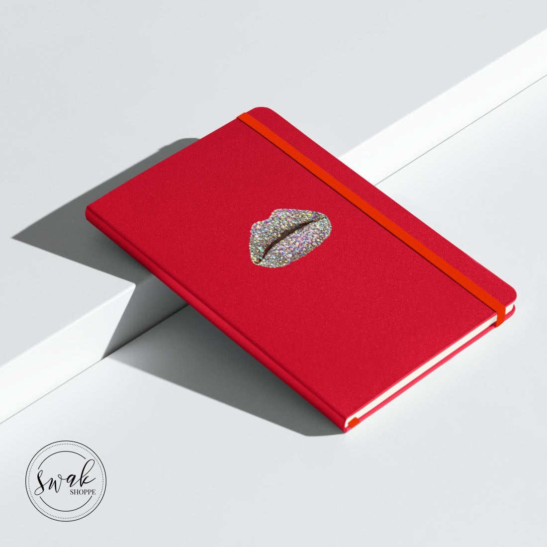 Swak Beauty Rhinestone Crystal Lip Art Hardcover Bound Notebook