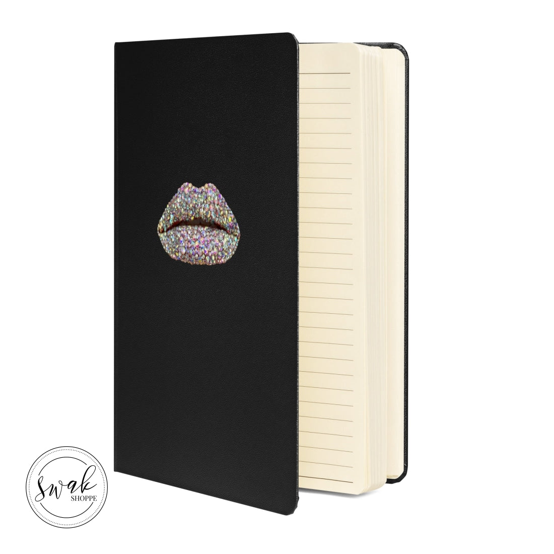 Swak Beauty Rhinestone Crystal Lip Art Hardcover Bound Notebook