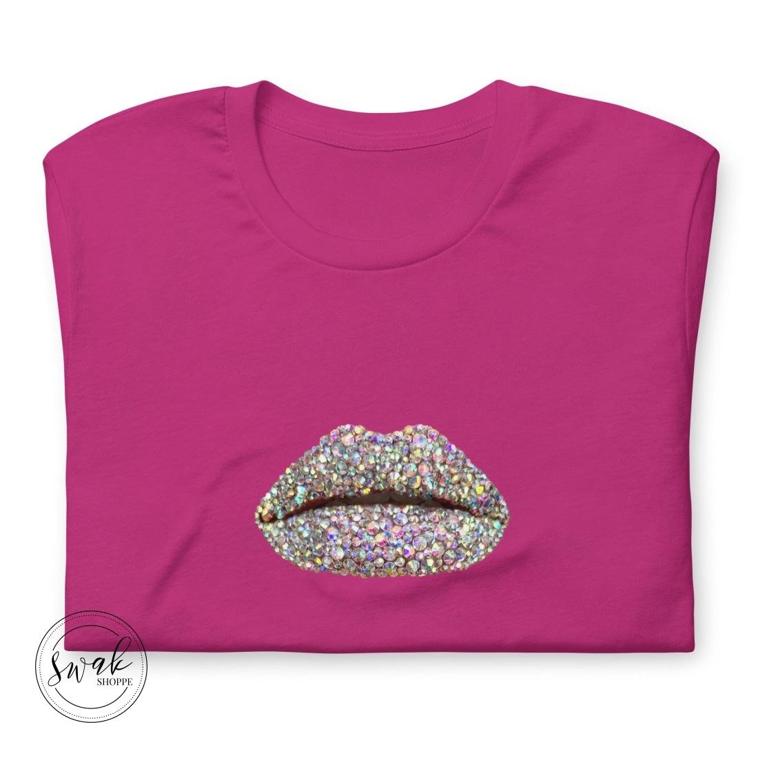 Swak Beauty Rhinestone Crystal Lip Art Unisex T-Shirt