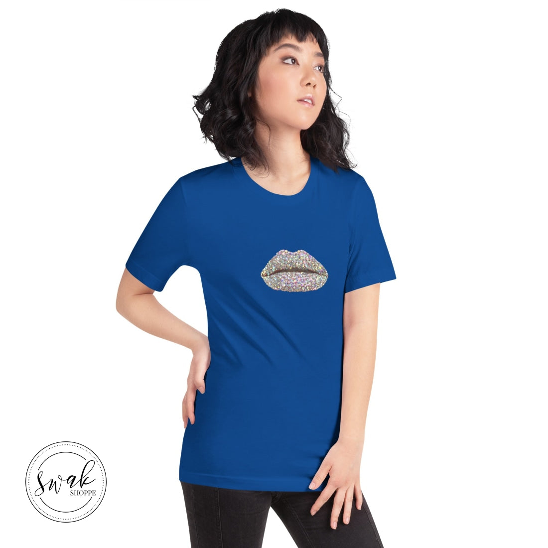 Swak Beauty Rhinestone Crystal Lip Art Unisex T-Shirt