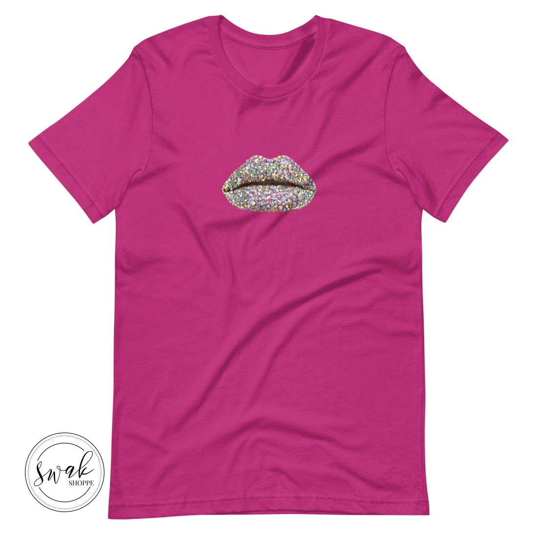 Swak Beauty Rhinestone Crystal Lip Art Unisex T-Shirt