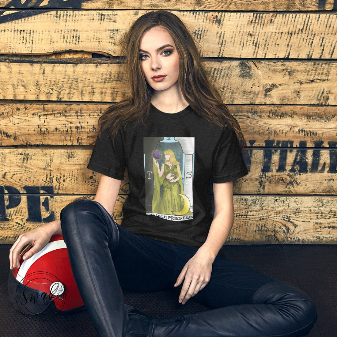 Taylor + Tarot The High Priestess Unisex T-Shirt Black Heather / Xs