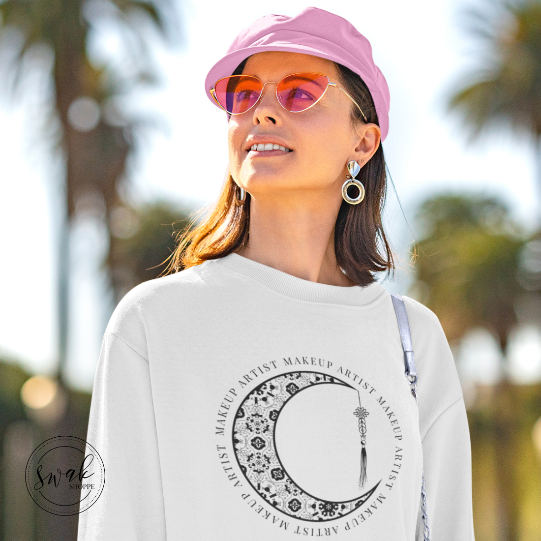 Boho Moon Flower Makeup Artist Mua Unisex Fashion Sweatshirt