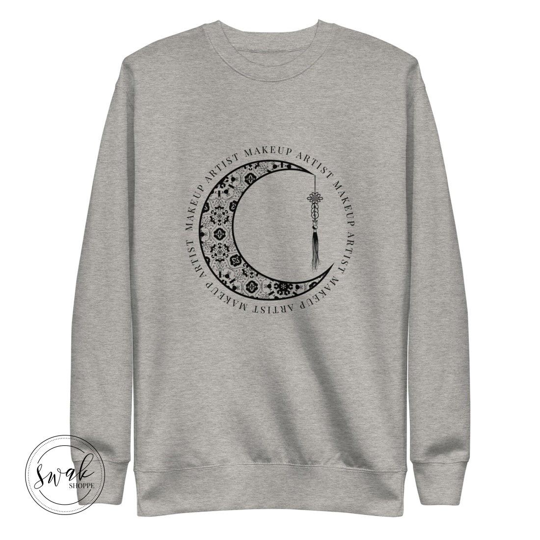 Boho Moon Flower Makeup Artist Mua Unisex Fashion Sweatshirt Carbon Grey / S