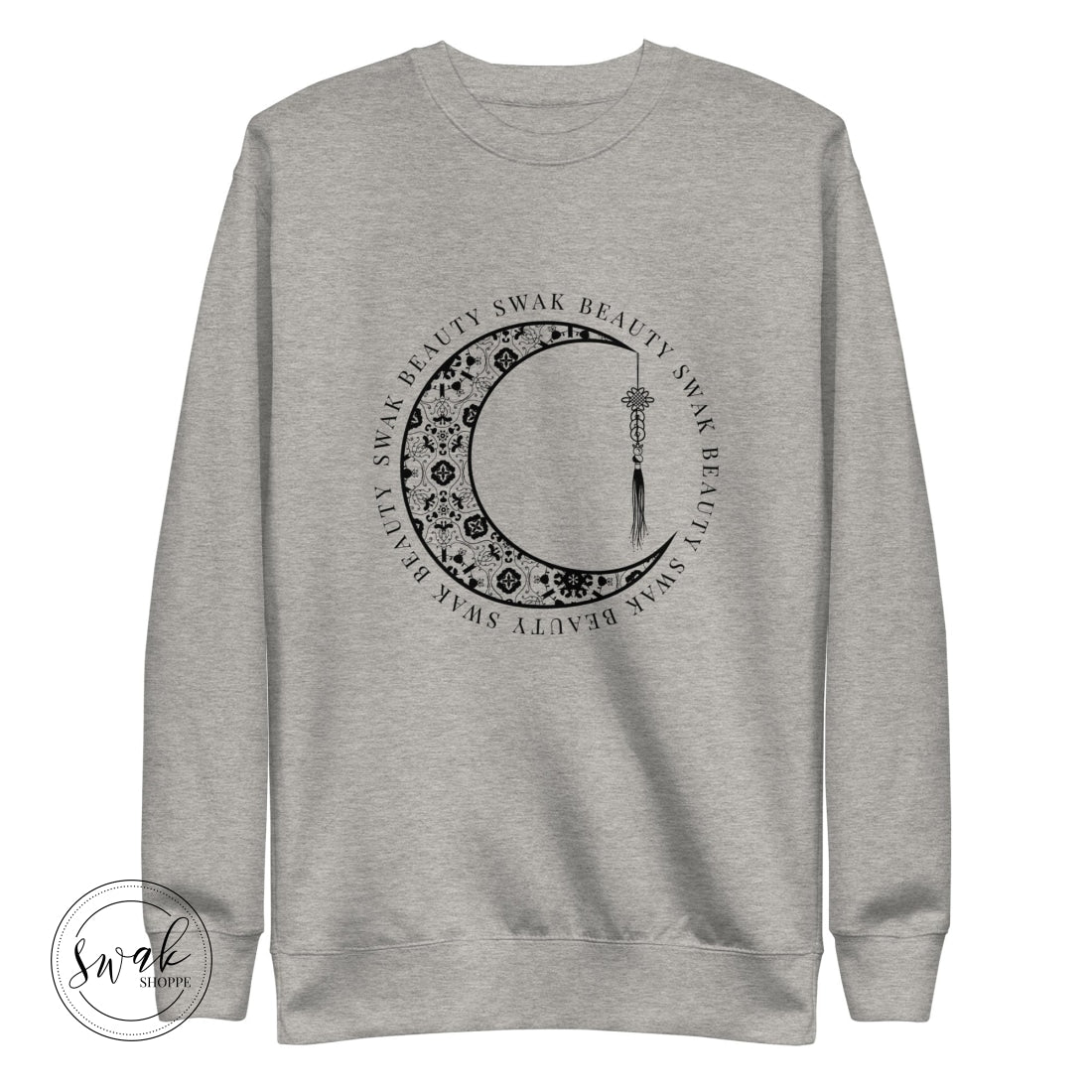 Boho Moon Flower Swak Beauty Mua Unisex Fashion Sweatshirt Carbon Grey / S