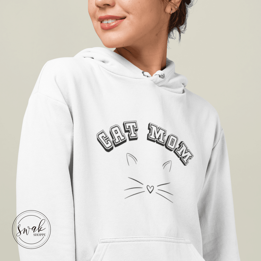 Cat Mom Collegiate Sketch Unisex Hoodie
