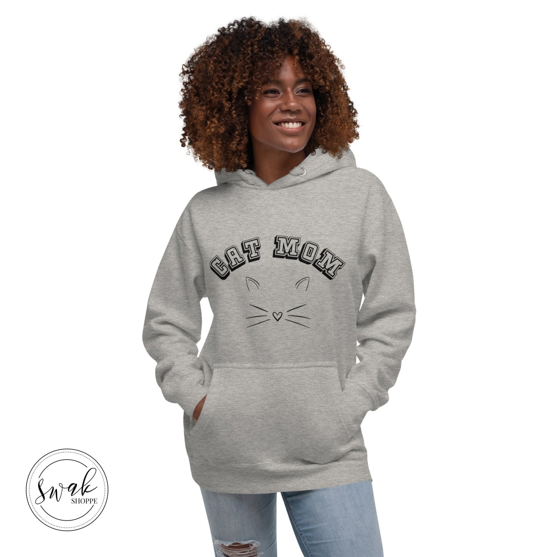 Cat Mom Collegiate Sketch Unisex Hoodie