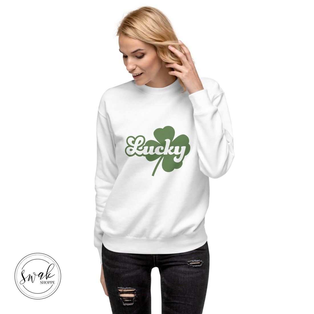 Lucky Clover Green Retro Text Unisex Fashion Sweatshirt