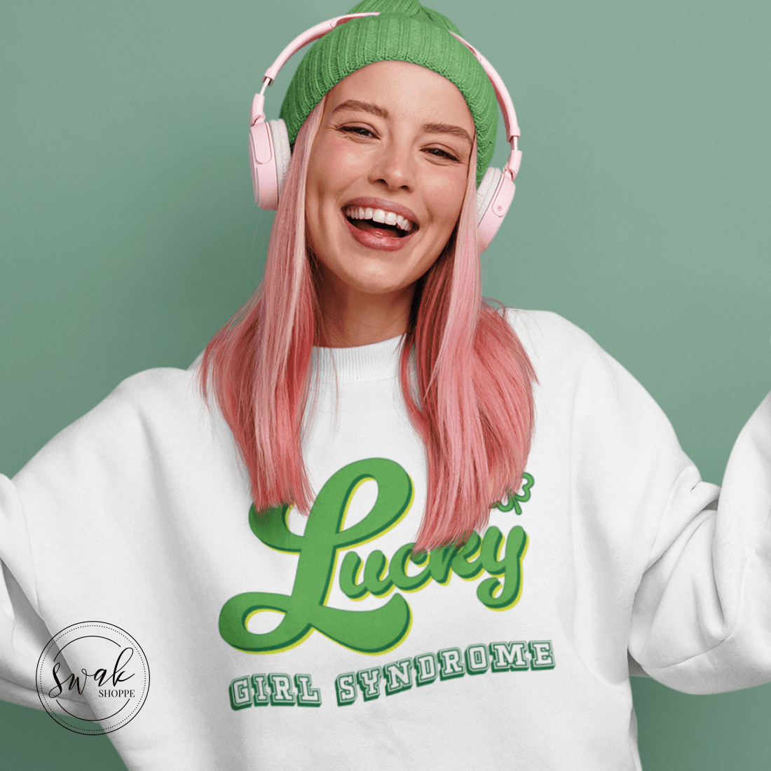 Lucky Girl Syndrome Retro Text Unisex Fashion Sweatshirt
