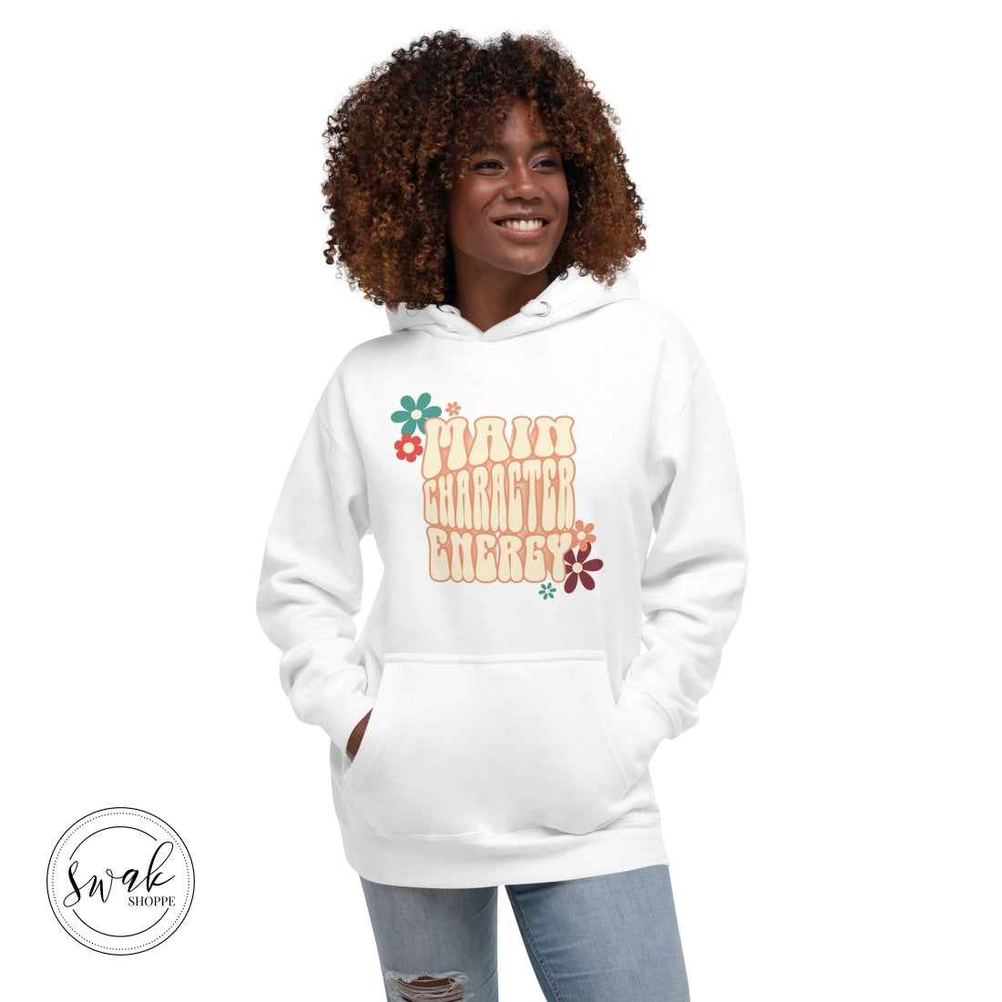 Main Character Energy Groovy 3D Retro Flower Unisex Hoodie
