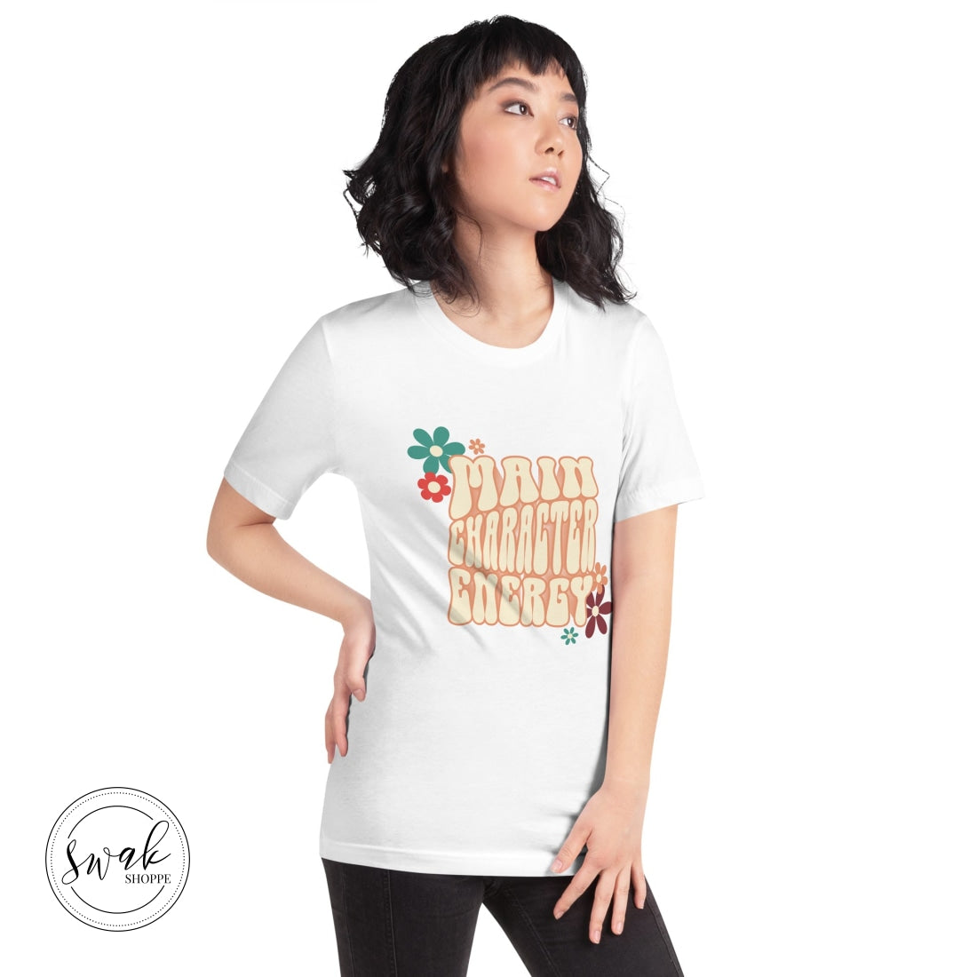 Main Character Energy Groovy 3D Retro Flower Unisex T-Shirt