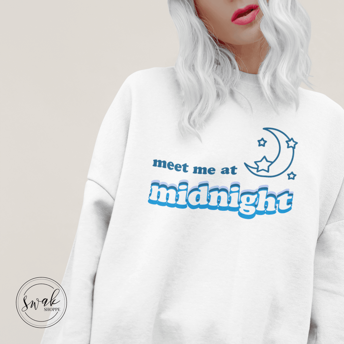 Meet Me At Midnight Retro Text Swiftie Unisex Fashion Sweatshirt