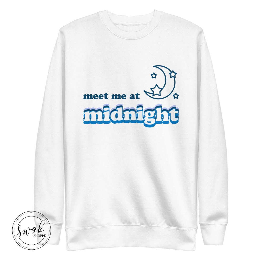 Meet Me At Midnight Retro Text Swiftie Unisex Fashion Sweatshirt White / S