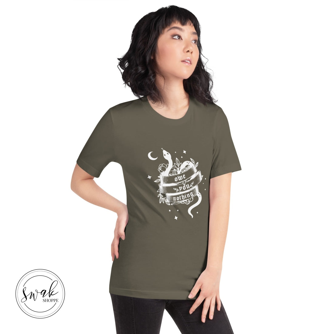 Owe You Nothing Did Something Bad Snake Tattoo White Logo Unisex T-Shirt
