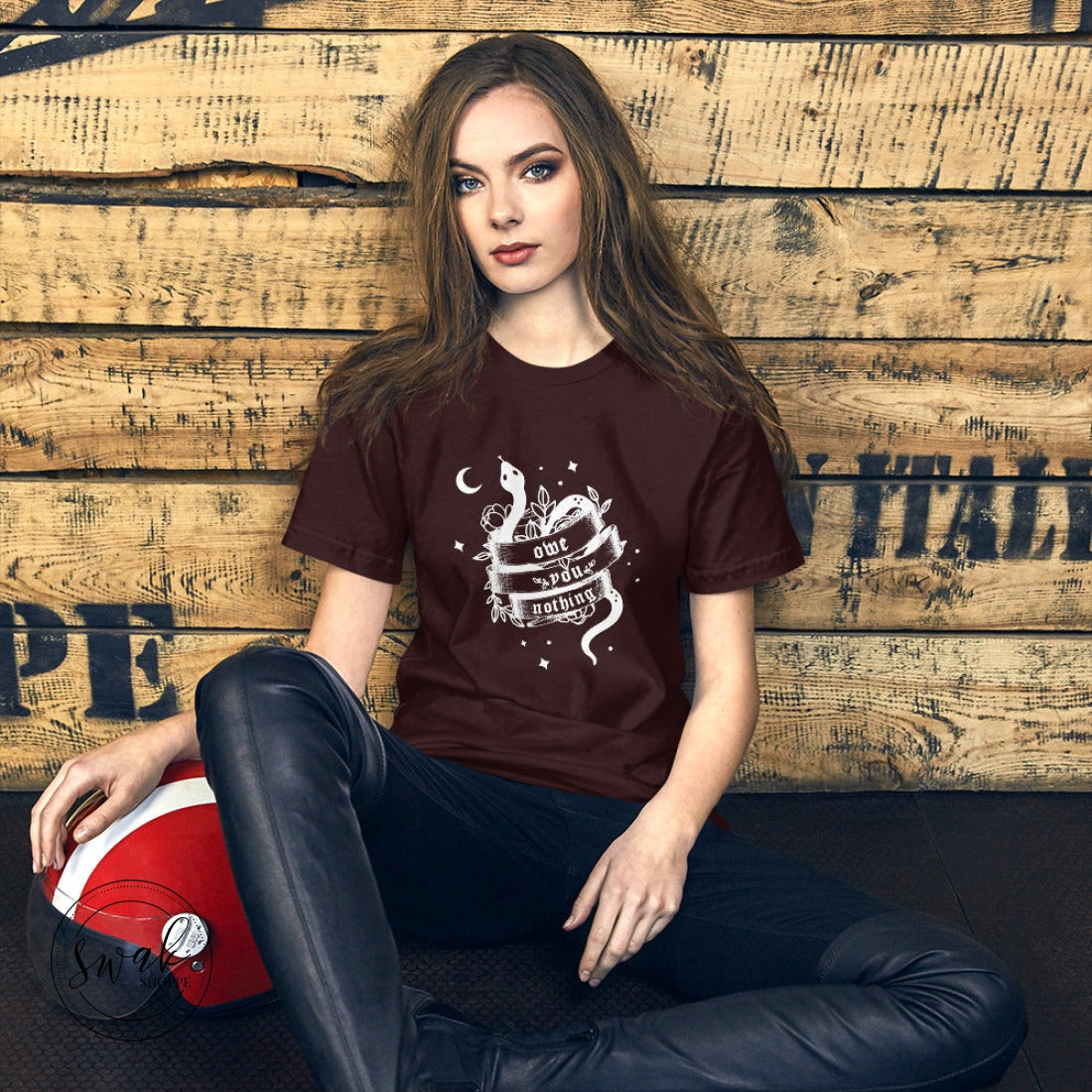 Owe You Nothing Did Something Bad Snake Tattoo White Logo Unisex T-Shirt
