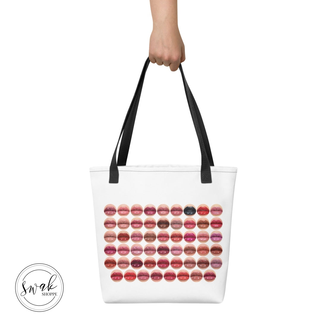 Swak Beauty Lips Circles Collage White Tote Bag