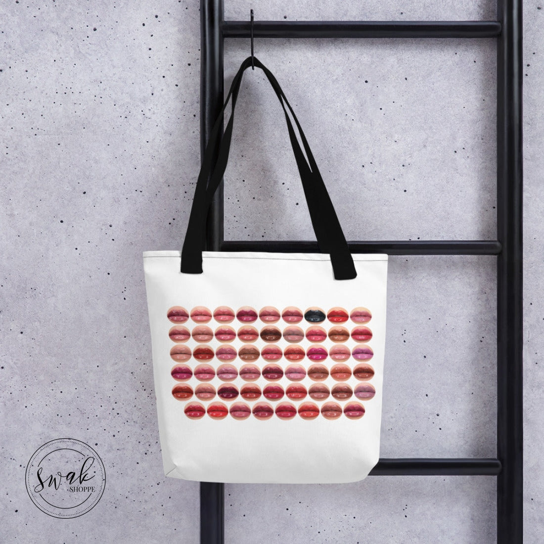Swak Beauty Lips Circles Collage White Tote Bag