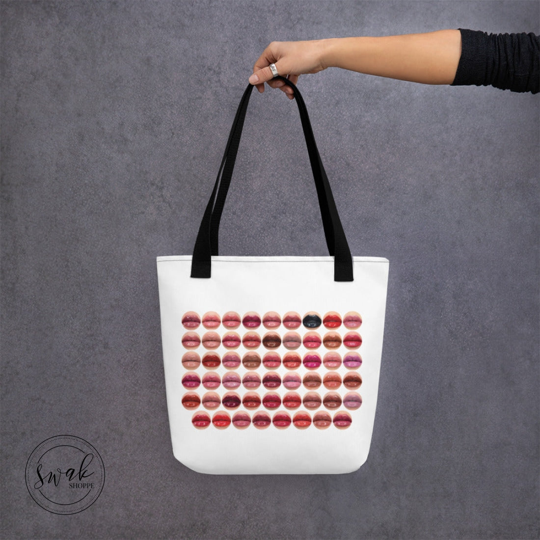 Swak Beauty Lips Circles Collage White Tote Bag