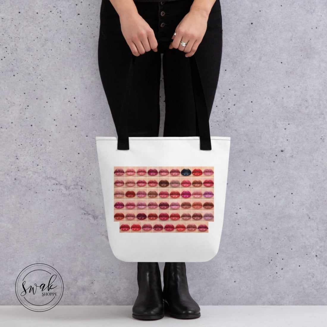 Swak Beauty Lips Collage White Tote Bag