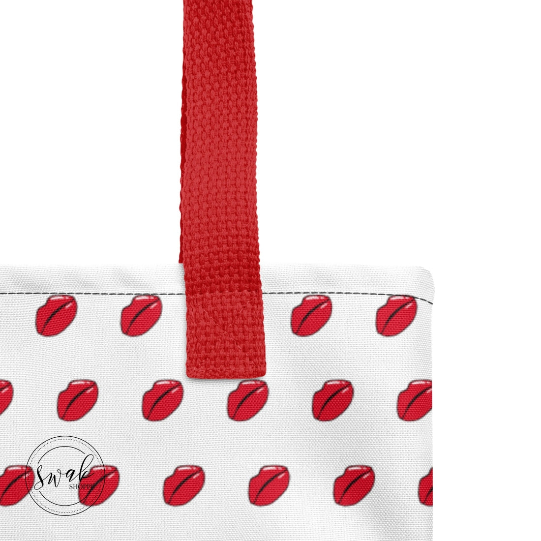 Swak Lips Illustration Pattern White Tote Bag